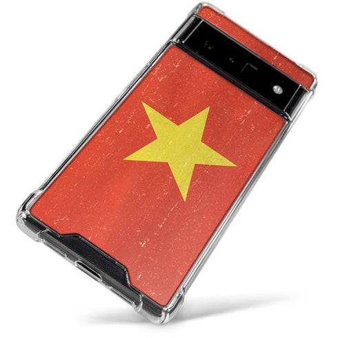 Vietnam Flag Distressed Google Pixel 6 Clear Case